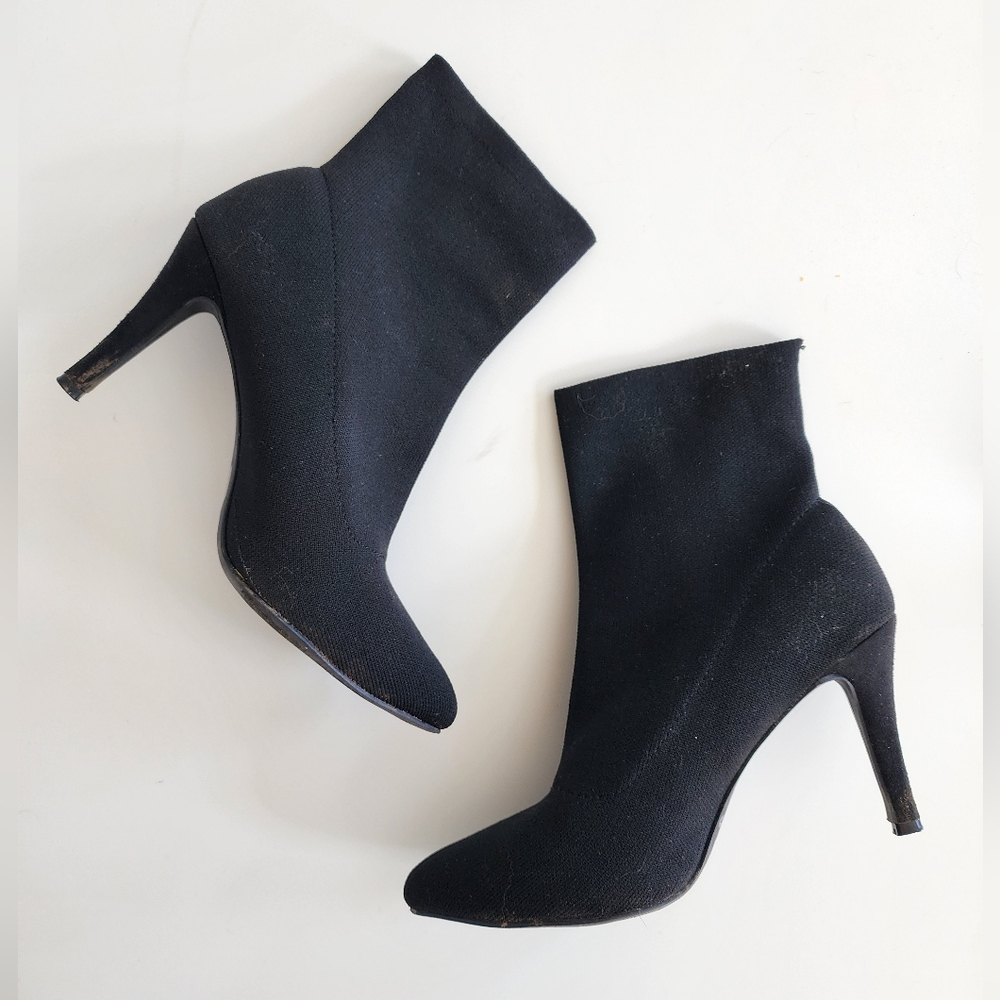 Black Sock Slip on Heels